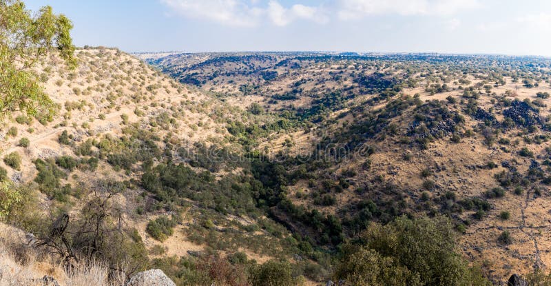 A view of the nature on the Golan Heights near the Hexagons Pool in Israel.