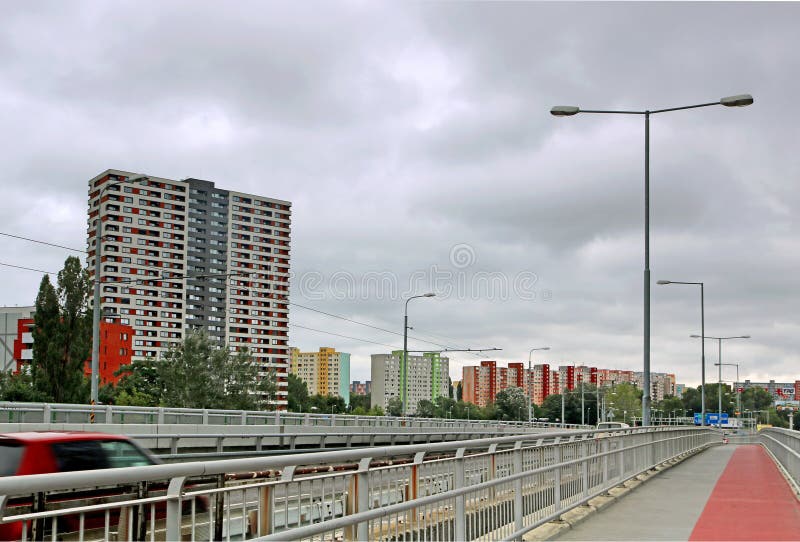 View of new buildings in Petrzalka district in Bratislava, Slovakia stock photos View of new buildings in Petrzalka district in Bratislava, Slovakia stock photos