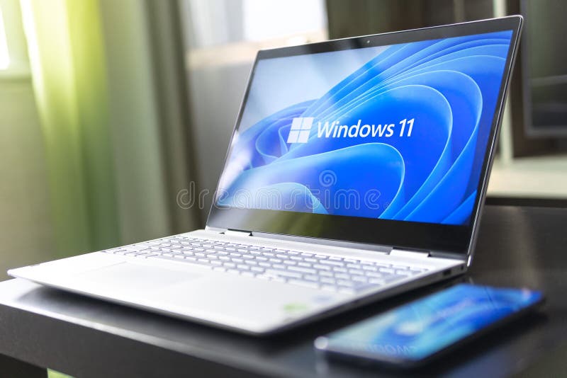 June 23, 2021. Barnaul, Russia. View of The New Microsoft Windows 11 Logo on Computer Screen