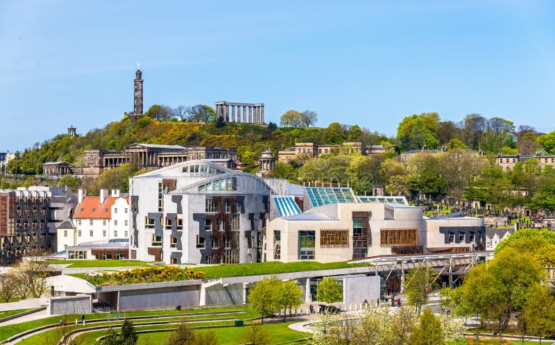 View of New Parliament House under Calton Hill