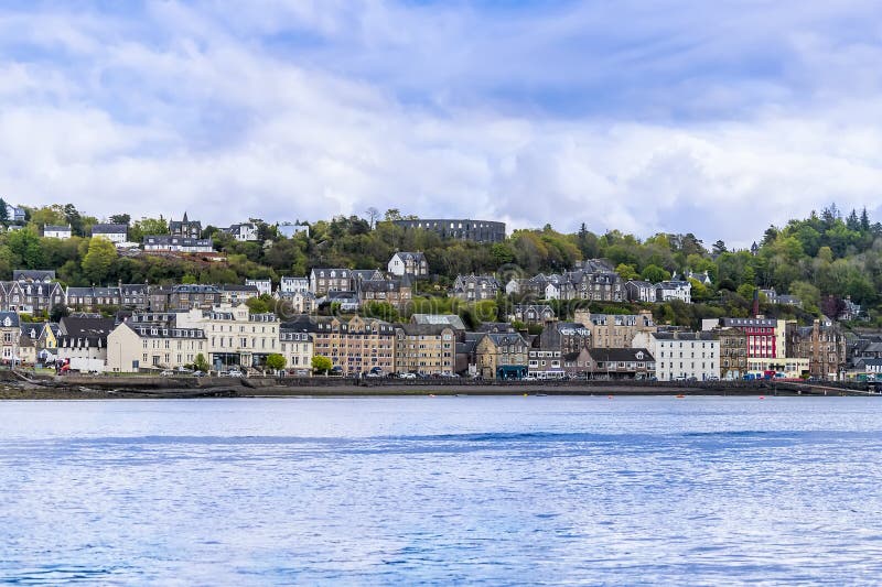 A View from Oban Bay Towards the Town of Oban, Scotland Stock Image ...