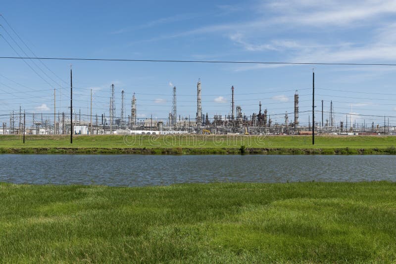 View of an oil refinery in Southern Texas, United States