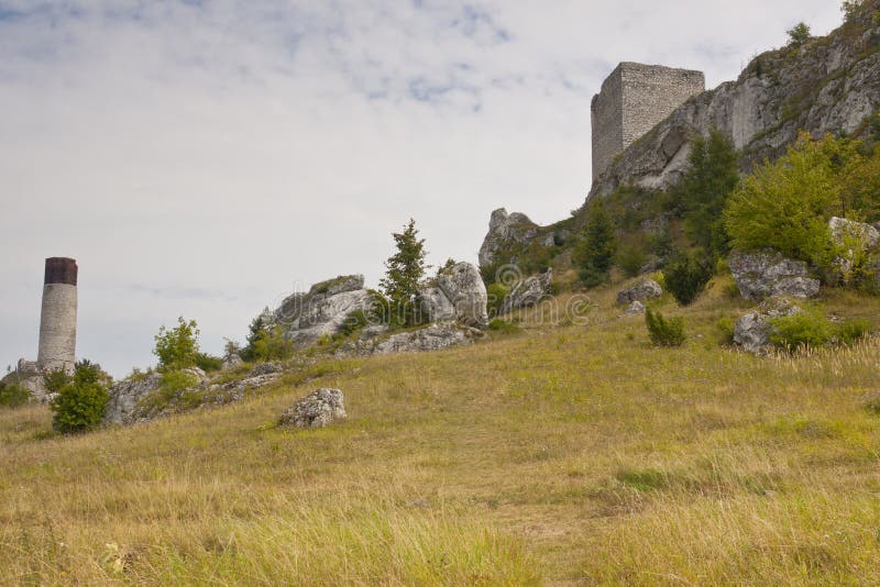 View on old castle in the Jura region.