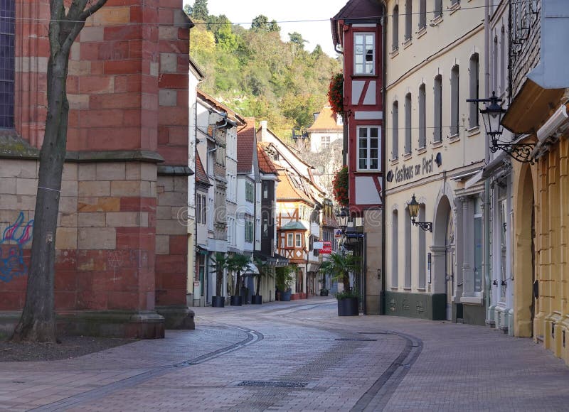 Picture shows a view of the old streets of Neustadt an der Weinstrasse in Rheinland-Pfalz, Germany