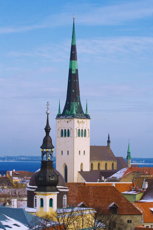 View on old church in center of old Tallinn. View on old church in center of old Tallinn