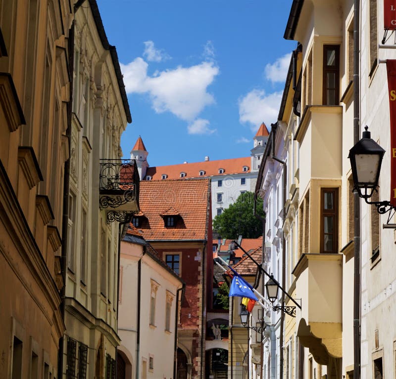 View from Bratislava old town to the castle