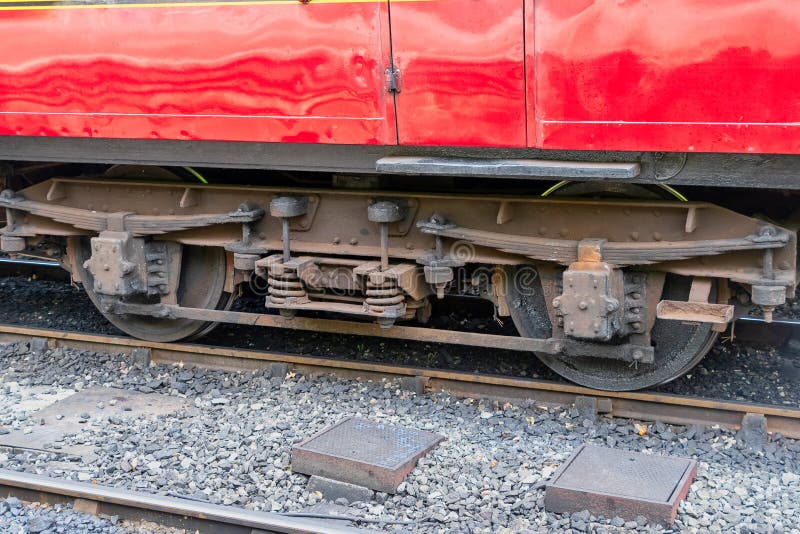 View of an old train wheel bogie royalty free stock photography View of an old train wheel bogie royalty free stock photography