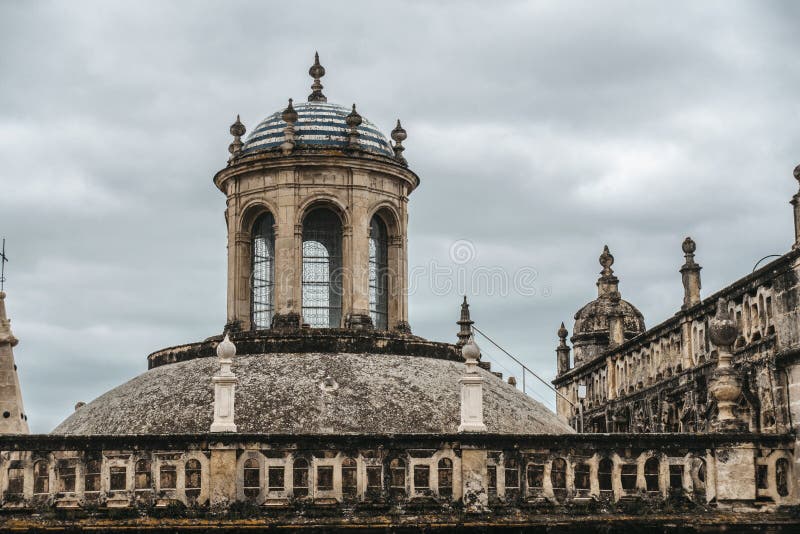 View of one of domes of cathedral of Seville stock image