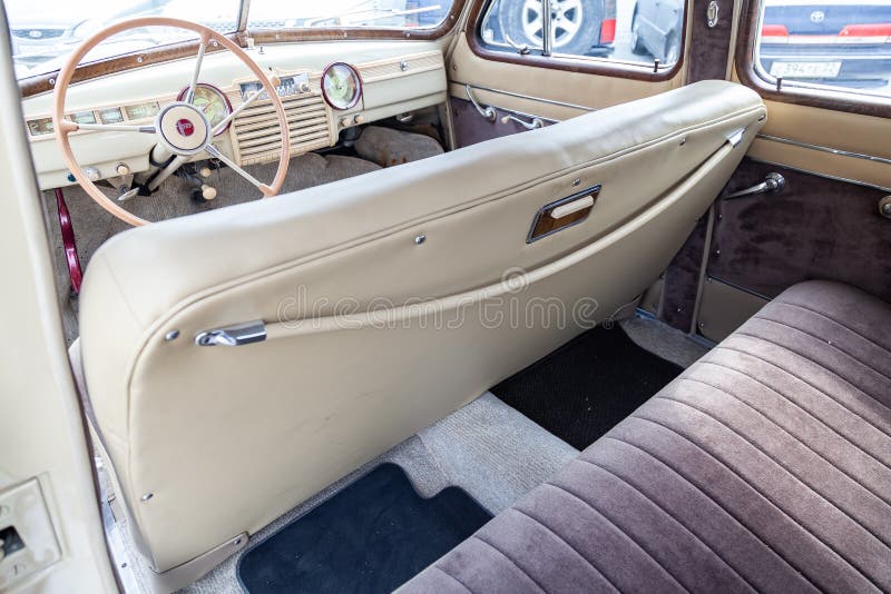 View To The White Interior Of Mercedes Eclass W212 With Dashboard Clock  Media System Front Seats And Shiftgear After Cleaning Before Sale On  Parking Stock Photo - Download Image Now - iStock
