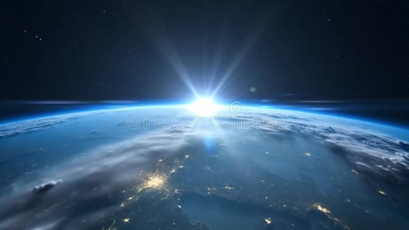 View from outer space to planet earth. Generative AI stock video