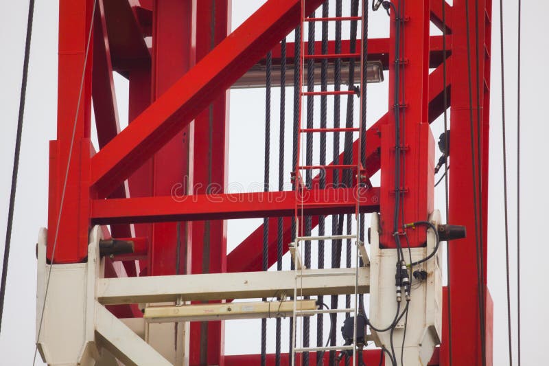 View outside of the onshore drilling platform stock image