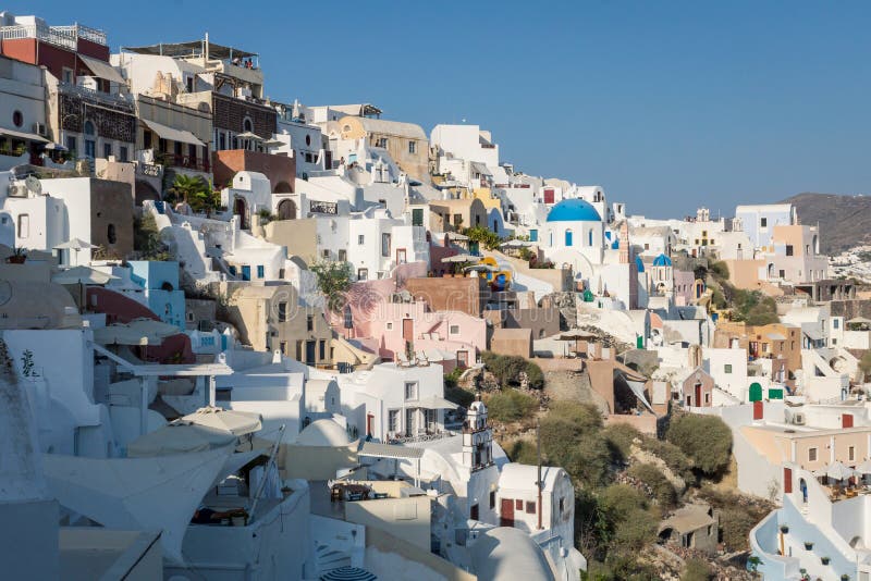 View over the buildings in the cliffside of Oia, Santorini. stock images View over the buildings in the cliffside of Oia, Santorini. stock images