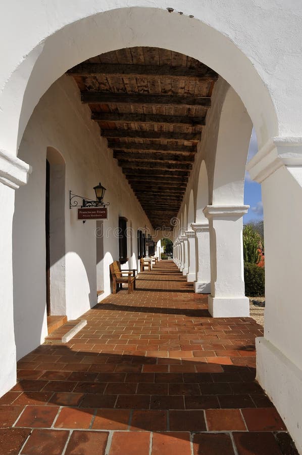 View over external corridor of a Spanish Mission