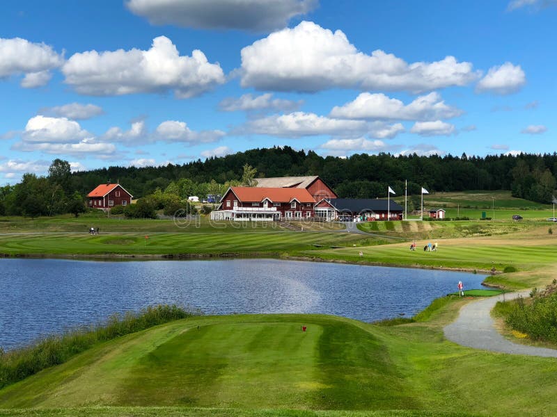 View Over Club House from the Ninth Tee. Stock Image - Image of swedish, ninth: 121035017