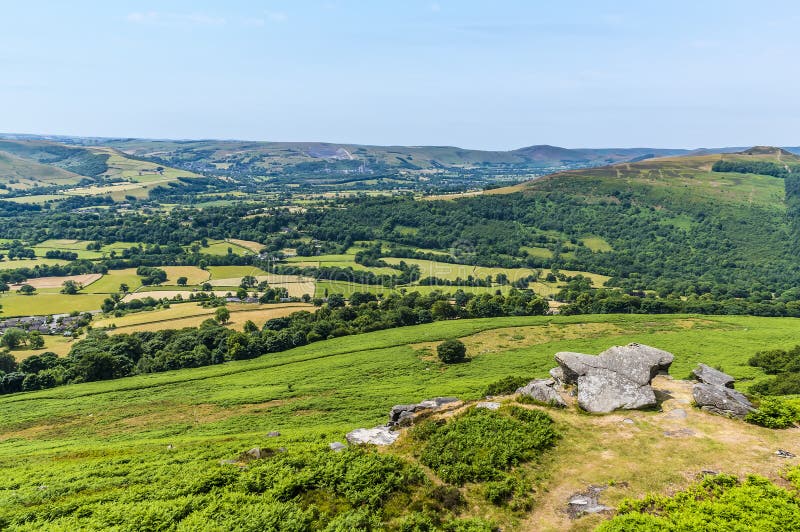 A View Over the Hope Valley from on the Top of the Bamford Edge, UK