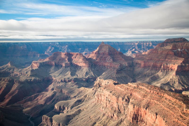 View Over the North Rim Part in Grand Canyon from the Helicopter Stock ...