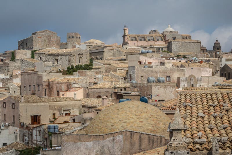 A view over old town of Erice, Sicily royalty free stock images