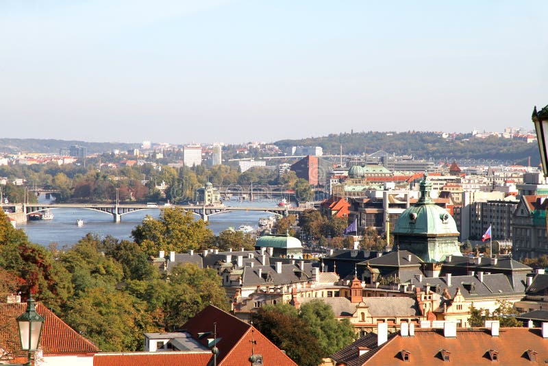 View over Prague stock photography