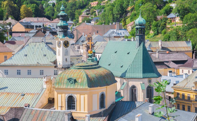 Banska Stiavnica town rooftops