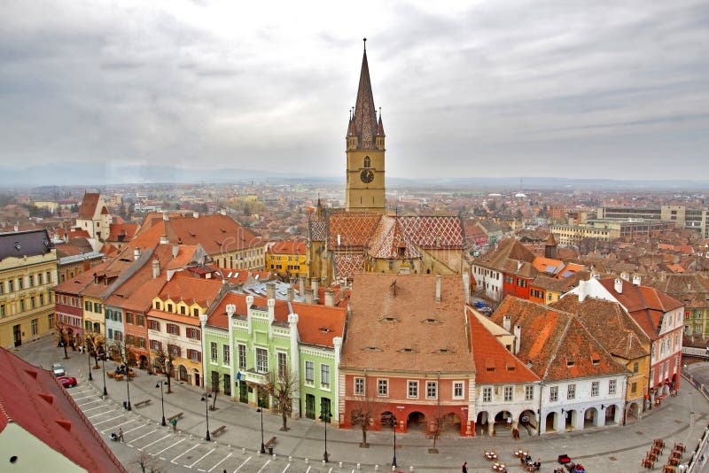 Sibiu Hermannstadt Romania Stock Photo - Download Image Now - Above, Aerial  View, Architecture - iStock