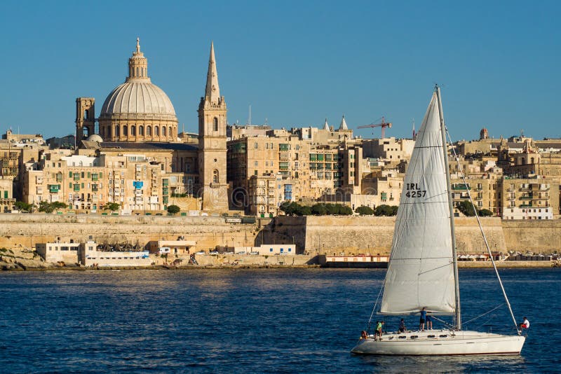 View over Valletta editorial stock image. Image of boat - 69238244