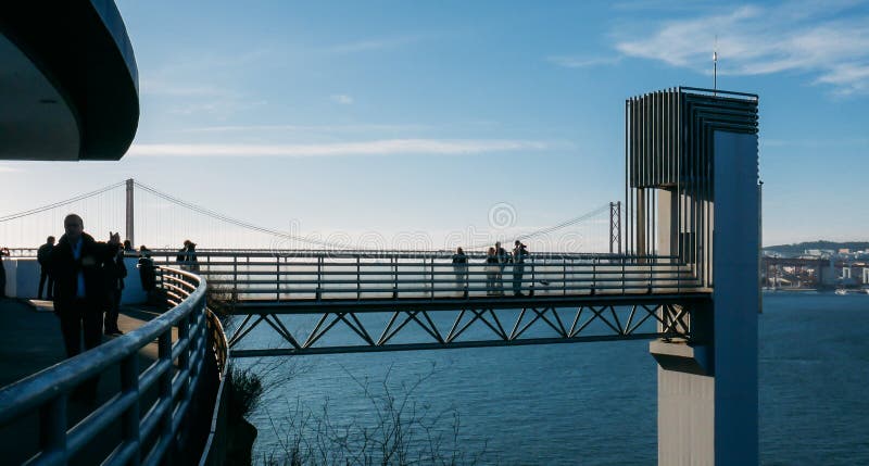 View of the Panoramico Boca do Vento Elevator, Almada royalty free stock photo View of the Panoramico Boca do Vento Elevator, Almada royalty free stock photo