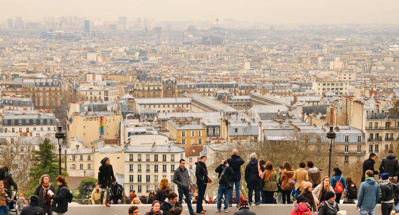 View of Paris from the hill of Montmartre stock photos View of Paris from the hill of Montmartre stock photos