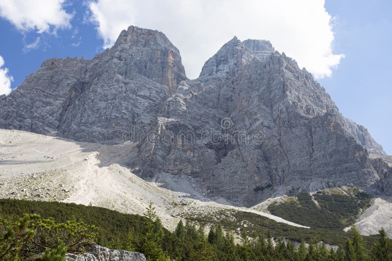 View of Pelmo mount in italian Dolomites grupp, Trentino Alto Adige, Italy