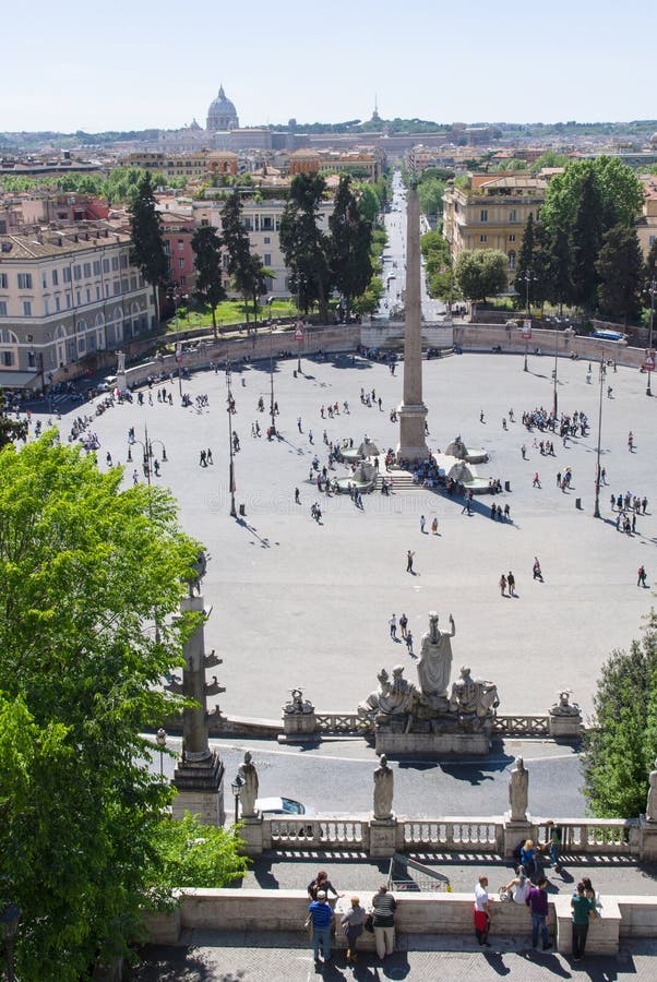 View on Piazza Del Popolo , Rome, Italy Editorial Stock Photo - Image ...