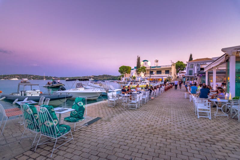 View of the picturesque coastal town of Porto Heli, Peloponnese. stock images View of the picturesque coastal town of Porto Heli, Peloponnese. stock images