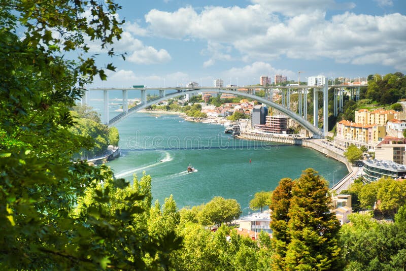 View Of Porto Douro River And Arrabida Bridge stock images View Of Porto Douro River And Arrabida Bridge stock images
