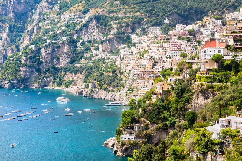 View of Positano, Amalfi Coast, Italy Stock Image - Image of southern ...