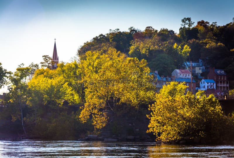 View of the Potomac River, from Harper S Ferry, West Virginia. Stock