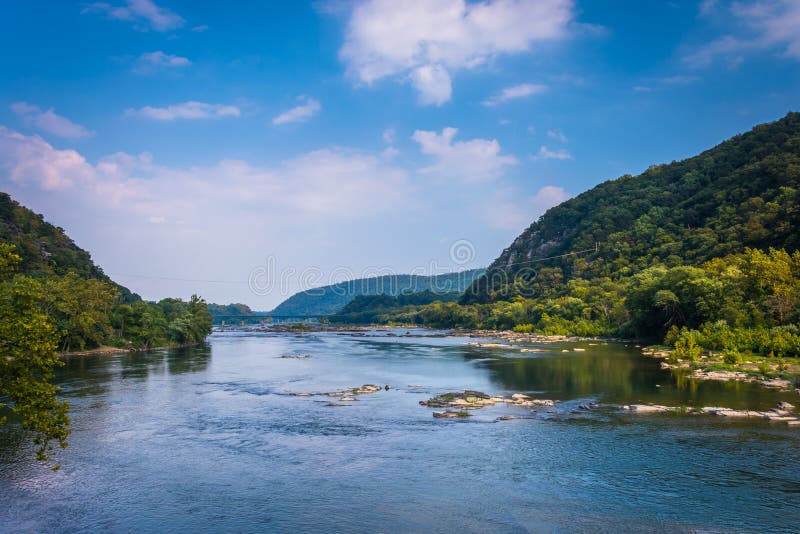 View of the Potomac River, from Harper's Ferry, West Virginia. royalty free stock images