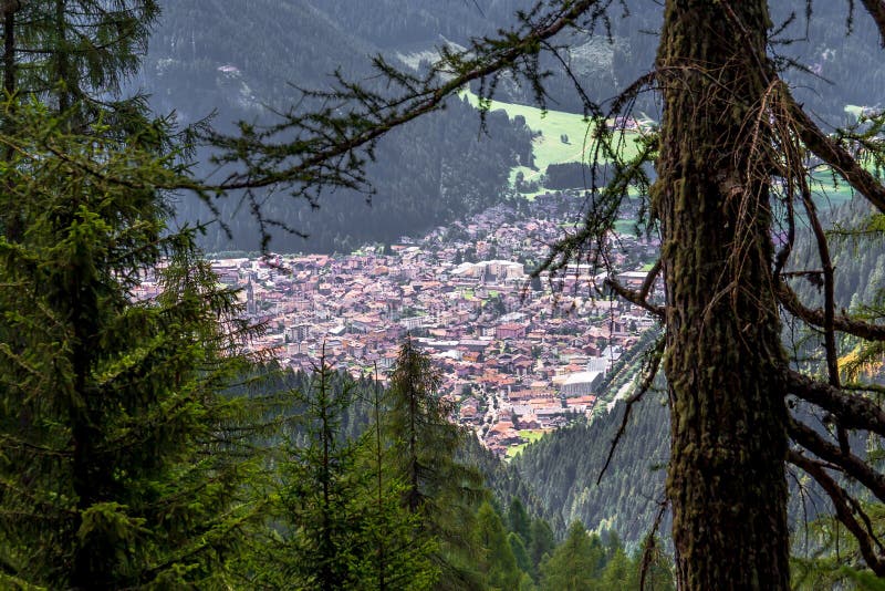 View of Predazzo, in northern Italy