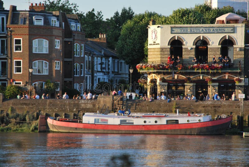 View of a Pub on the Thames River Editorial Stock Photo Image of view