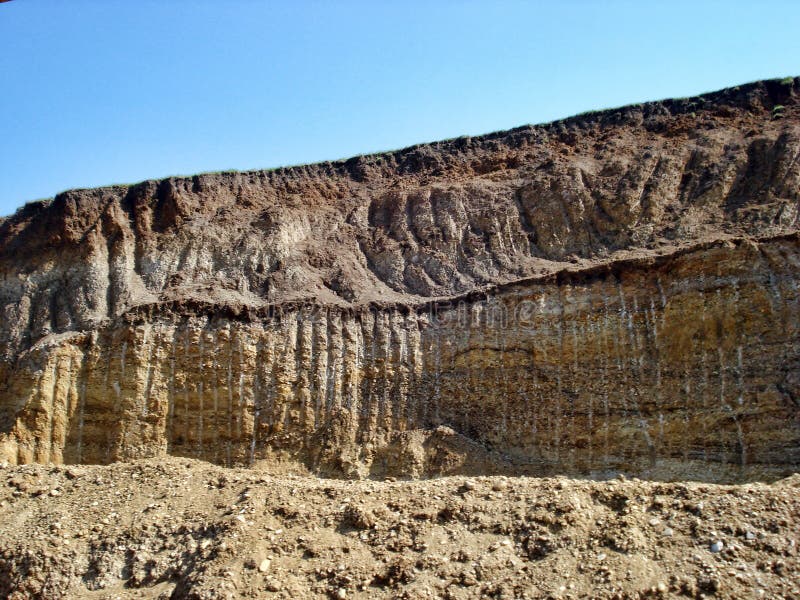 Quarry clay and sky stock image. Image of natural, activity 111992511