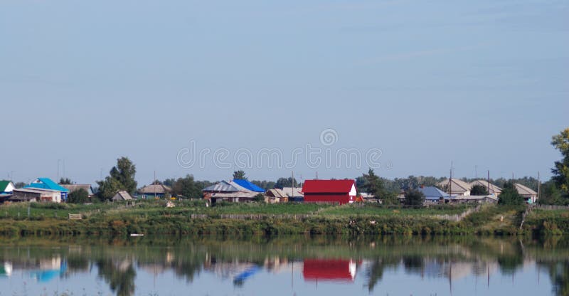 View of a remote Siberian village Zuzya