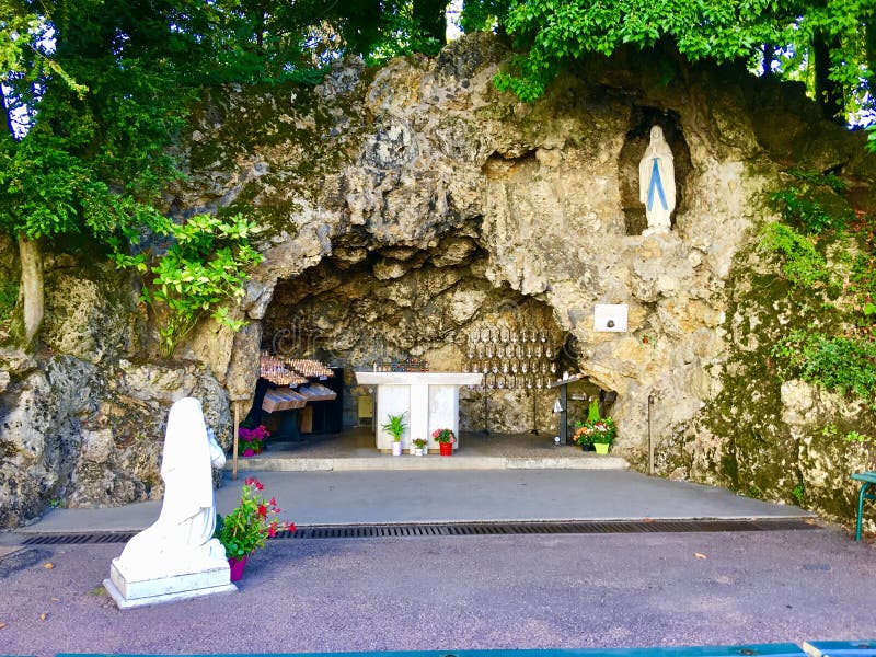 A View of the Replica of the Grotto of Lourdes Stock Image - Image of ...