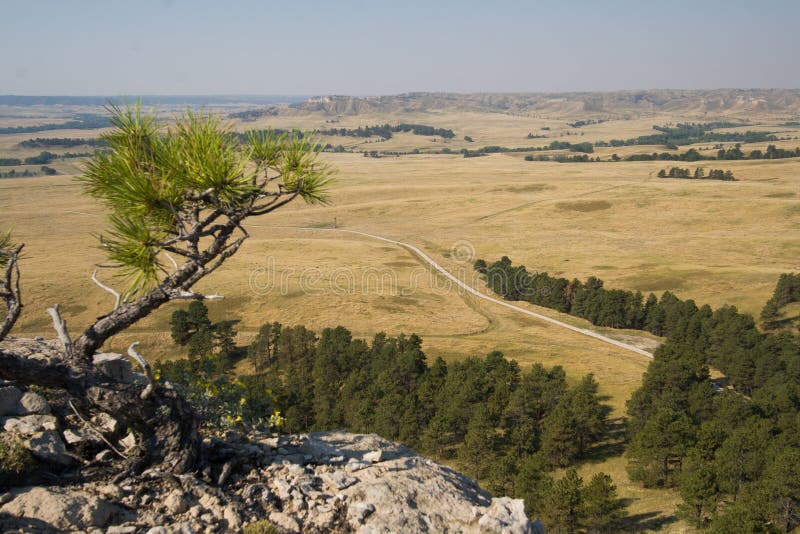 View from the Ridge at Fort Robinson State Park, Nebraska. It`s a beautiful view from the pine ridge at Fort Robinson State Park, Nebraska royalty free stock photos View from the Ridge at Fort Robinson State Park, Nebraska. It`s a beautiful view from the pine ridge at Fort Robinson State Park, Nebraska royalty free stock photos