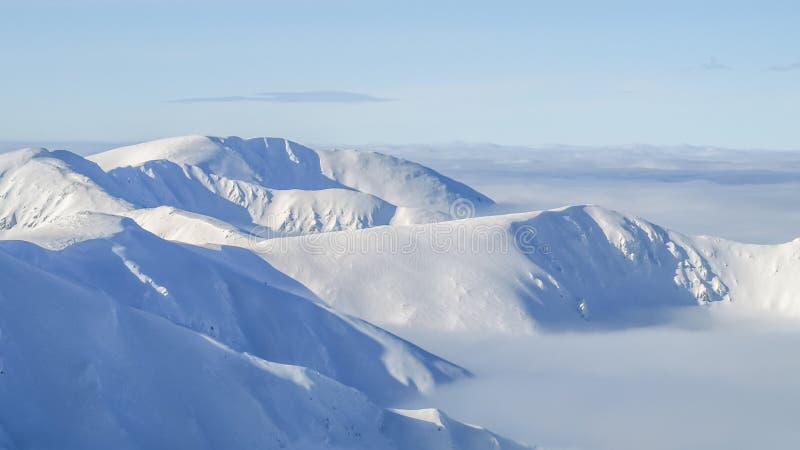 View of the ridge of mountain in Low Tatras in Slovakia