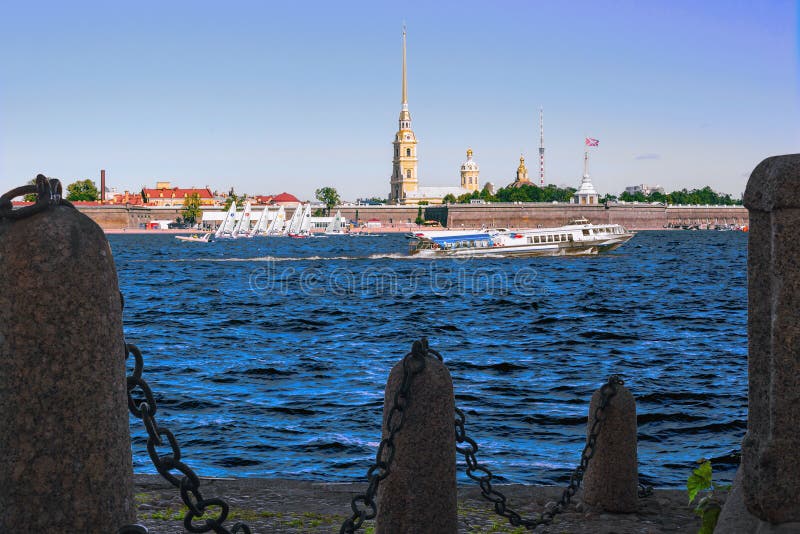 A view of the river Neva and the Peter and Paul fortress in Saint-Petersburg, Russia royalty free stock photo A view of the river Neva and the Peter and Paul fortress in Saint-Petersburg, Russia royalty free stock photo