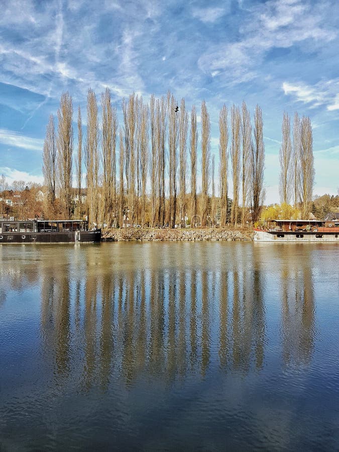 View of the river Oise in the north of Paris, Mery-sur-Oise, France royalty free stock photos View of the river Oise in the north of Paris, Mery-sur-Oise, France royalty free stock photos