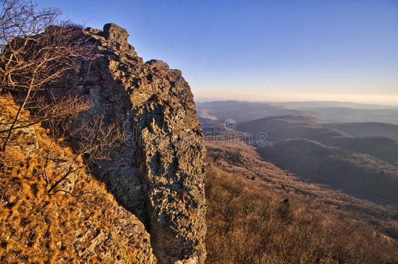View from rocks of Sitno mountain in Stiavnicke Vrchy
