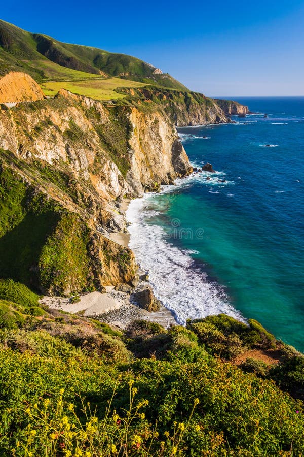 View of the Rocky Pacific Coast, in Big Sur Stock Photo - Image of park ...