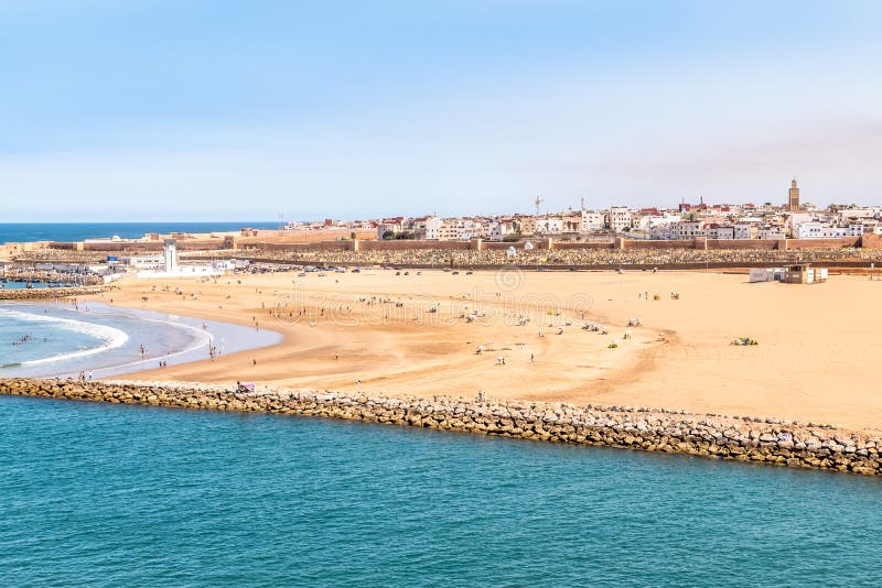 View at the Sale Town with Beaches from Rabat Morocco Stock Image