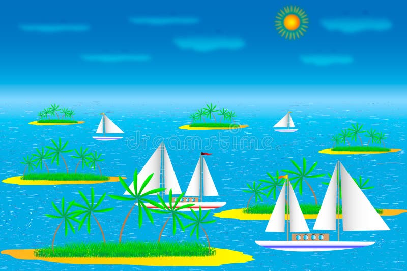 View of the sea vector illustration