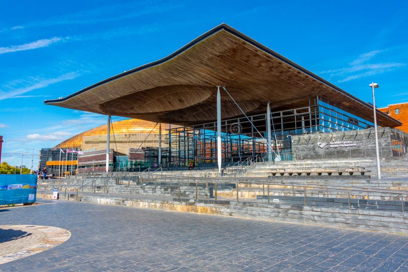 View of the Senedd in Cardiff, Wales