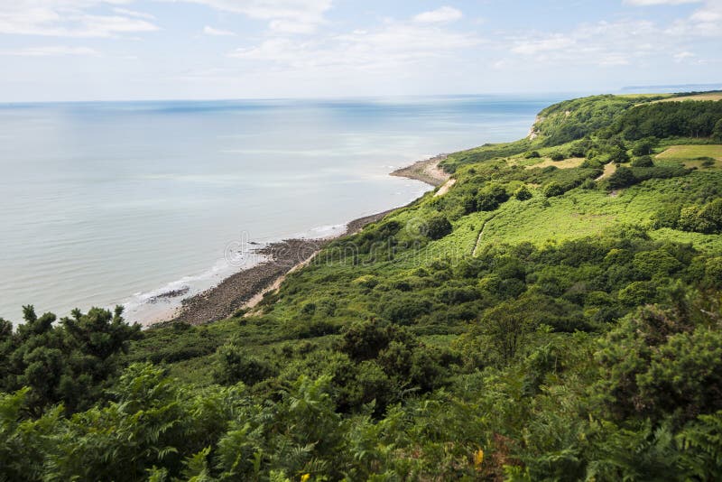 The English Coast at Fairlight, near Hastings, East Sussex, England.