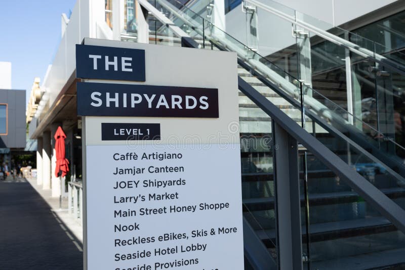 View of Sign the Shipyards in North Vancouver Editorial Photography